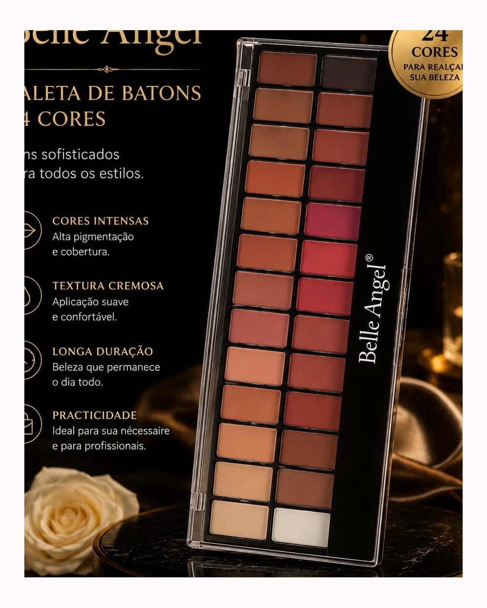 Paleta de Batons Belle Angel 24 Cores