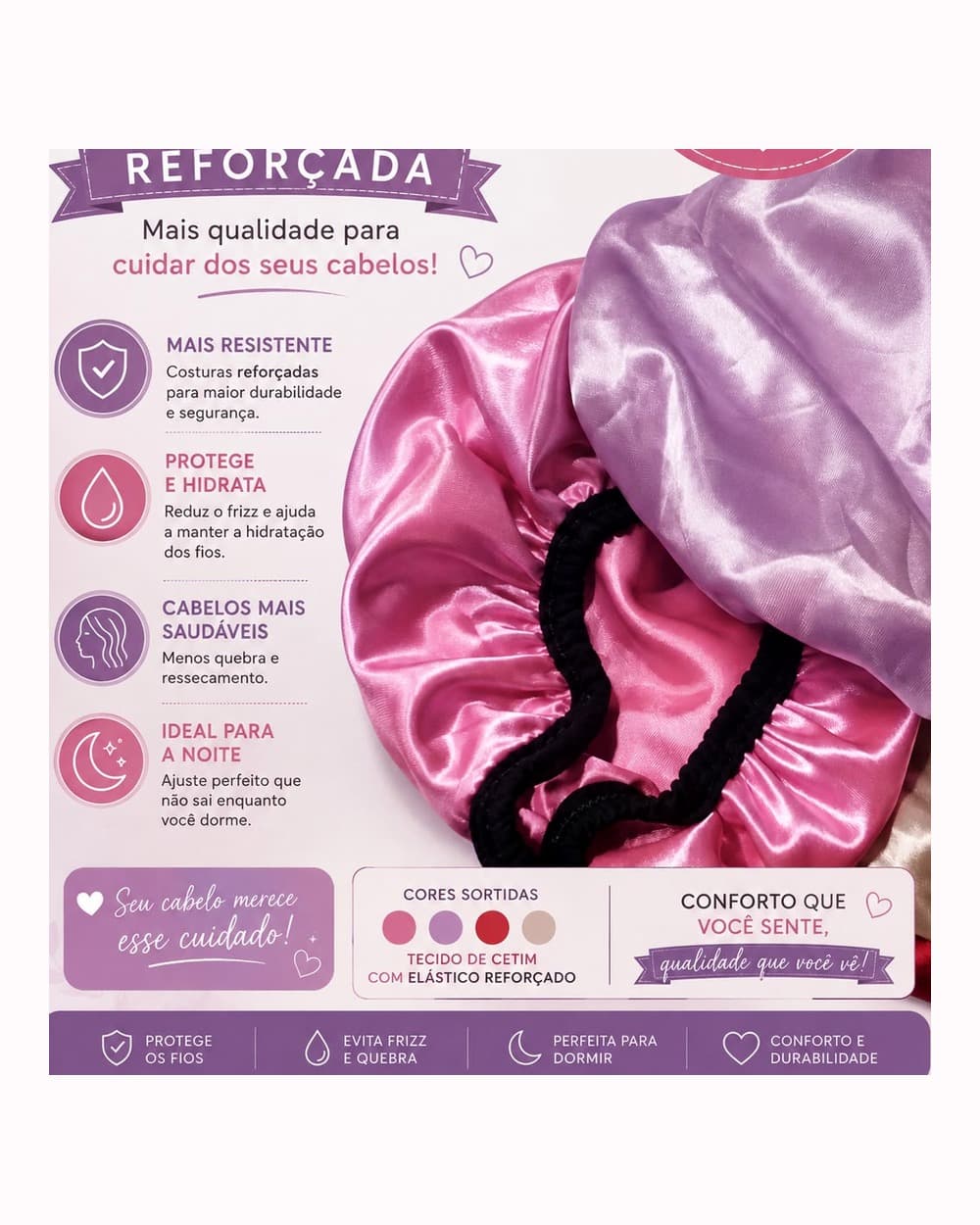 Touca de Cetim Reforçada